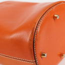 PRADA Shoulder Bag Leather 2way Orange Gold Auth ki5845-18
