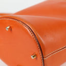 PRADA Shoulder Bag Leather 2way Orange Gold Auth ki5845-19