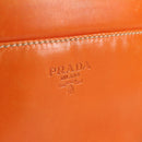 PRADA Shoulder Bag Leather 2way Orange Gold Auth ki5845-20