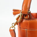 PRADA Shoulder Bag Leather 2way Orange Gold Auth ki5845-10