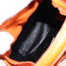 PRADA Shoulder Bag Leather 2way Orange Gold Auth ki5845-11