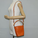 PRADA Shoulder Bag Leather 2way Orange Gold Auth ki5845-25