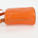 PRADA Shoulder Bag Leather 2way Orange Gold Auth ki5845-3