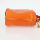 PRADA Shoulder Bag Leather 2way Orange Gold Auth ki5845-4