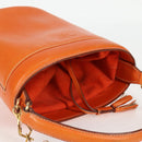 PRADA Shoulder Bag Leather 2way Orange Gold Auth ki5845-6