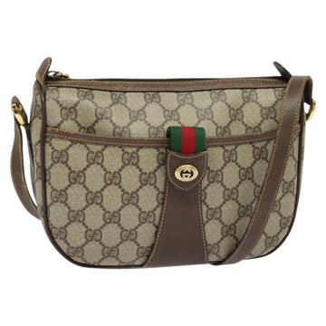GUCCI GG Supreme Web Sherry Line Shoulder Bag PVC Beige 39 02 032 Auth ki5847