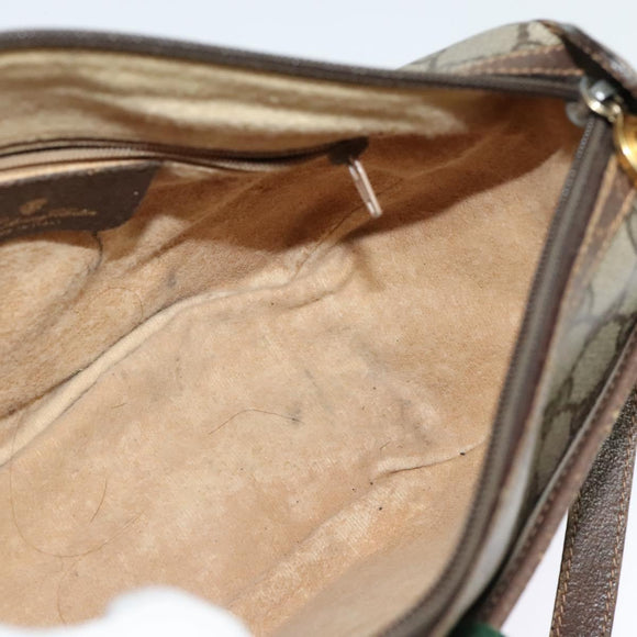 GUCCI GG Supreme Web Sherry Line Shoulder Bag PVC Beige 39 02 032 Auth ki5847