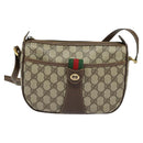 GUCCI GG Supreme Web Sherry Line Shoulder Bag PVC Beige 39 02 032 Auth ki5847-13