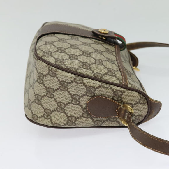 GUCCI GG Supreme Web Sherry Line Shoulder Bag PVC Beige 39 02 032 Auth ki5847