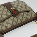 GUCCI GG Supreme Web Sherry Line Shoulder Bag PVC Beige 39 02 032 Auth ki5847-6