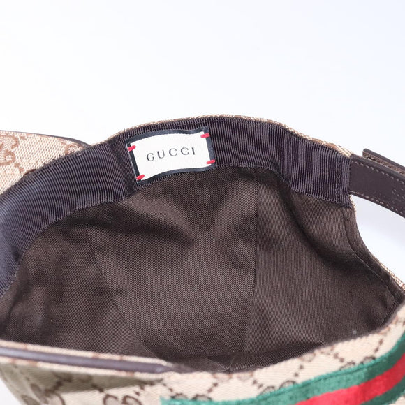 GUCCI GG Canvas Baseball Cap L Beige Red Green 200035 Auth ki5852