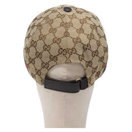 GUCCI GG Canvas Baseball Cap L Beige Red Green 200035 Auth ki5852 - 0