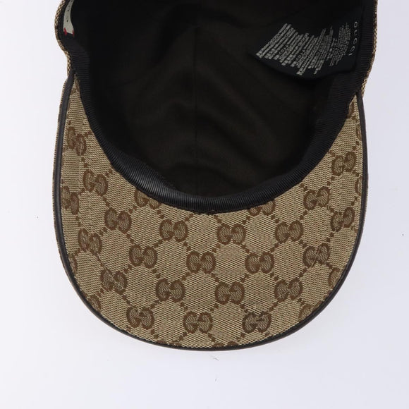 GUCCI GG Canvas Baseball Cap L Beige Red Green 200035 Auth ki5852