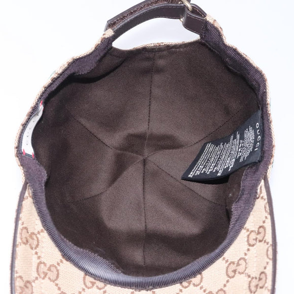 GUCCI GG Canvas Baseball Cap L Beige Red Green 200035 Auth ki5852