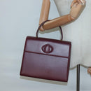 CARTIER Must Line Hand Bag Leather Bordeaux Gold Auth ki5854-20