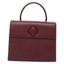 CARTIER Must Line Hand Bag Leather Bordeaux Gold Auth ki5854-13