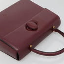 CARTIER Must Line Hand Bag Leather Bordeaux Gold Auth ki5854-6