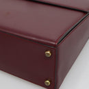 CARTIER Must Line Hand Bag Leather Bordeaux Gold Auth ki5854-9