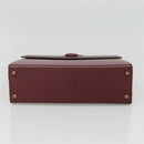 CARTIER Must Line Hand Bag Leather Bordeaux Gold Auth ki5854-5