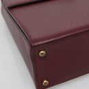 CARTIER Must Line Hand Bag Leather Bordeaux Gold Auth ki5854-14