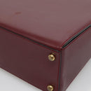 CARTIER Must Line Hand Bag Leather Bordeaux Gold Auth ki5854-15