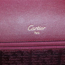 CARTIER Must Line Hand Bag Leather Bordeaux Gold Auth ki5854-17