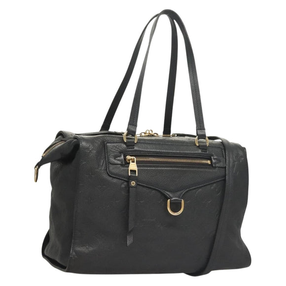 LOUIS VUITTON Monogram Empreinte Lumineuse PM Tote Bag Black M93410 Auth ki5855
