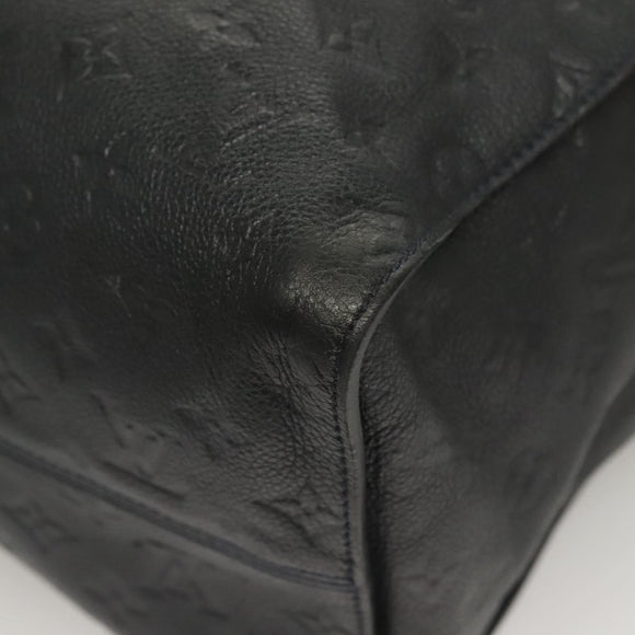 LOUIS VUITTON Monogram Empreinte Lumineuse PM Tote Bag Black M93410 Auth ki5855