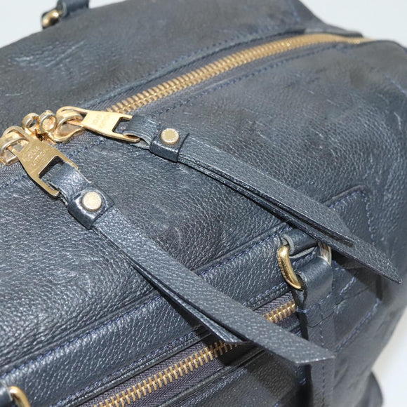 LOUIS VUITTON Monogram Empreinte Lumineuse PM Tote Bag Black M93410 Auth ki5855