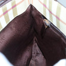 BURBERRY Nova Check Hand Bag PVC Beige Silver Auth ki5862-10