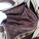 BURBERRY Nova Check Hand Bag PVC Beige Silver Auth ki5862-13