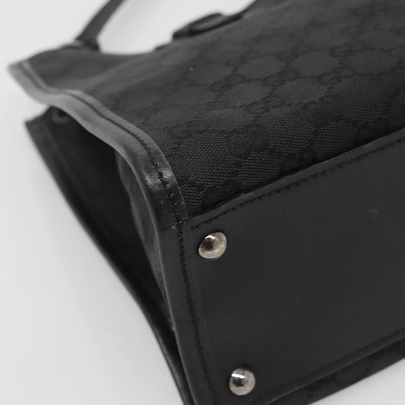 GUCCI GG Canvas Shoulder Bag Black Silver 110292 Auth ki5866