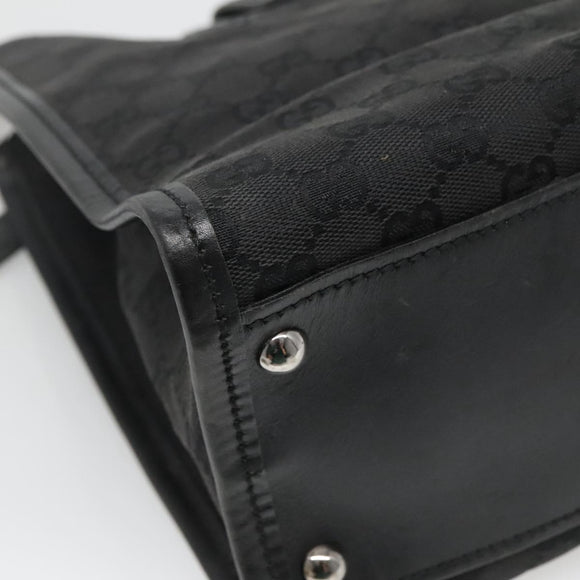 GUCCI GG Canvas Shoulder Bag Black Silver 110292 Auth ki5866