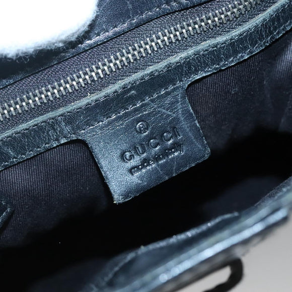 GUCCI GG Canvas Shoulder Bag Black Silver 110292 Auth ki5866