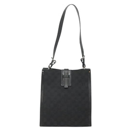 GUCCI GG Canvas Shoulder Bag Black Silver 110292 Auth ki5866 - 0