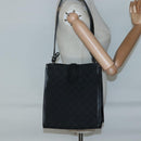 GUCCI GG Canvas Shoulder Bag Black Silver 110292 Auth ki5866-20