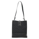 GUCCI GG Canvas Shoulder Bag Black Silver 110292 Auth ki5866-3