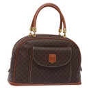 CELINE Macadam Canvas Hand Bag PVC Leather Brown Gold Auth ki5869-1