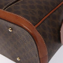 CELINE Macadam Canvas Hand Bag PVC Leather Brown Gold Auth ki5869-9