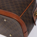 CELINE Macadam Canvas Hand Bag PVC Leather Brown Gold Auth ki5869-15