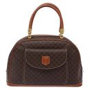 CELINE Macadam Canvas Hand Bag PVC Leather Brown Gold Auth ki5869-13