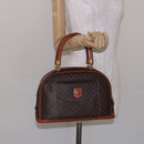 CELINE Macadam Canvas Hand Bag PVC Leather Brown Gold Auth ki5869-23