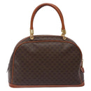 CELINE Macadam Canvas Hand Bag PVC Leather Brown Gold Auth ki5869-2