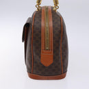 CELINE Macadam Canvas Hand Bag PVC Leather Brown Gold Auth ki5869-4