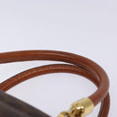 CELINE Macadam Canvas Hand Bag PVC Leather Brown Gold Auth ki5869-8