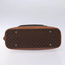 CELINE Macadam Canvas Hand Bag PVC Leather Brown Gold Auth ki5869-5