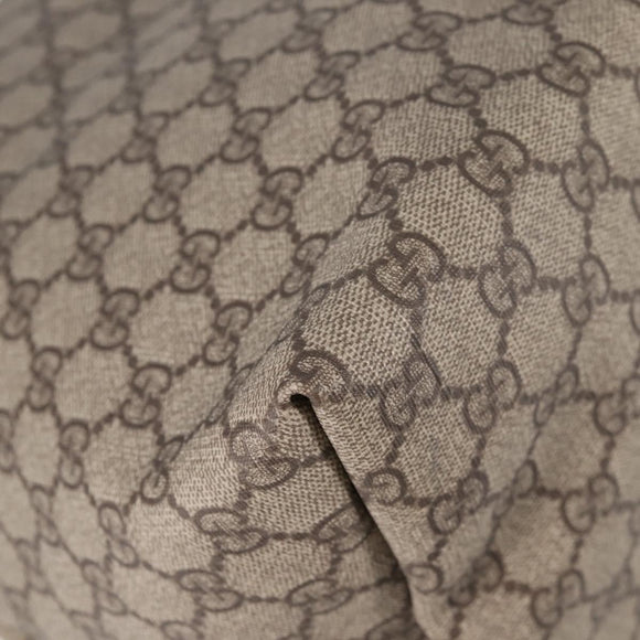 GUCCI GG Supreme Tote Bag PVC Brown Gold 201482 Auth ki5870A