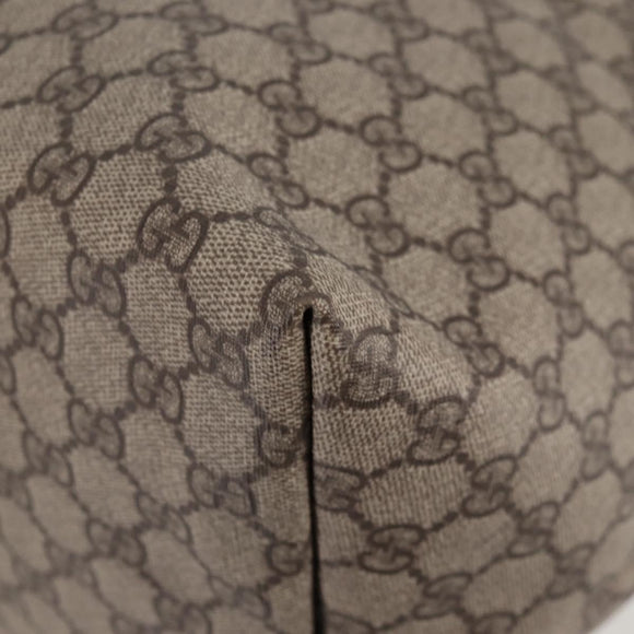 GUCCI GG Supreme Tote Bag PVC Brown Gold 201482 Auth ki5870A