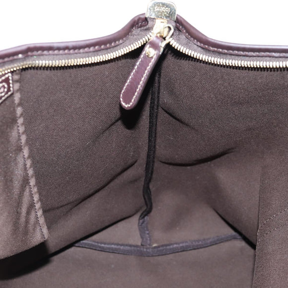 GUCCI GG Supreme Tote Bag PVC Brown Gold 201482 Auth ki5870A