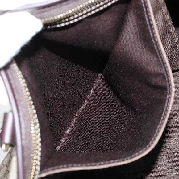 GUCCI GG Supreme Tote Bag PVC Brown Gold 201482 Auth ki5870A